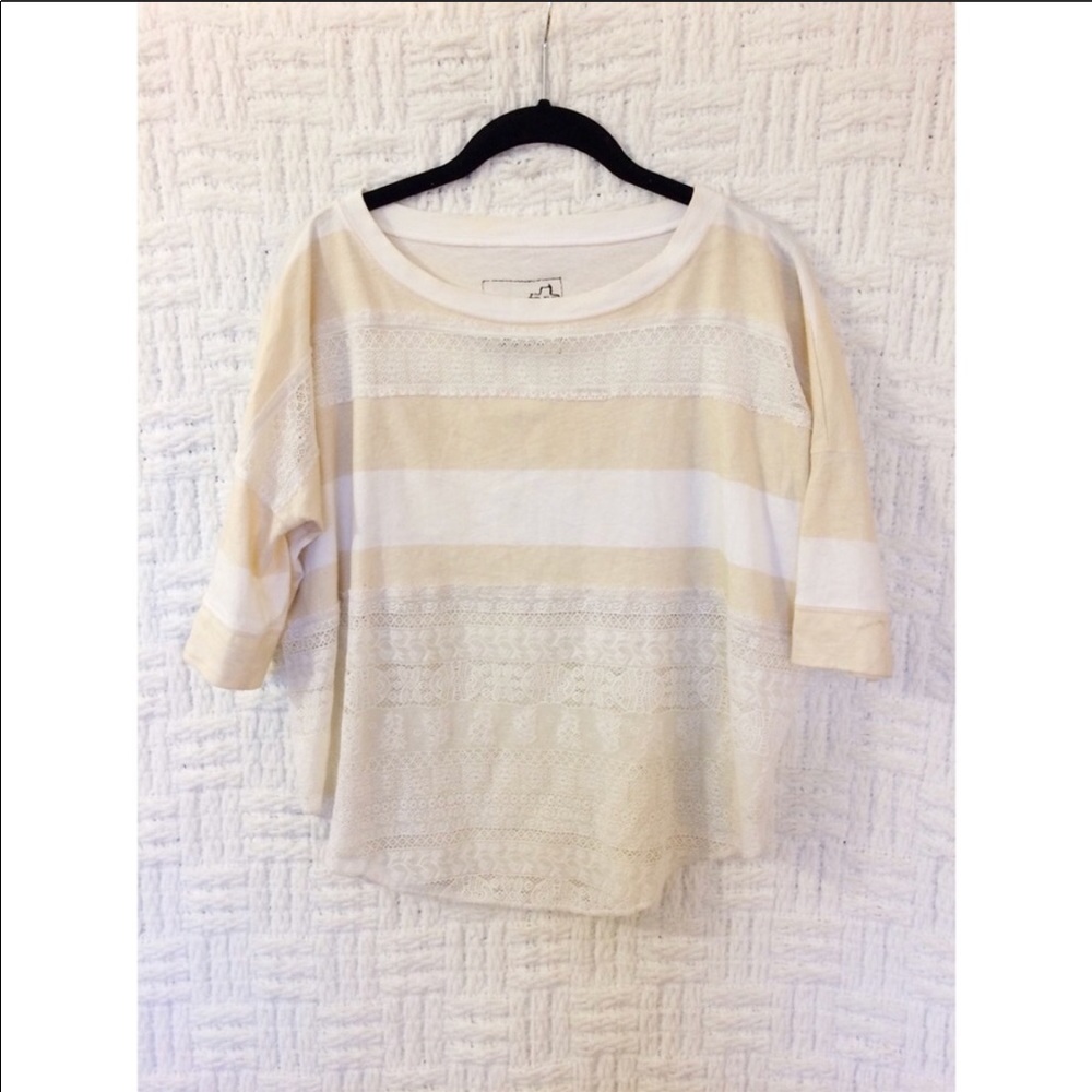 Free People Lace Striped Top